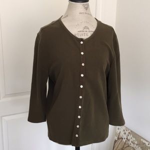 Olive Green High Sierra Waffle Cardigan
